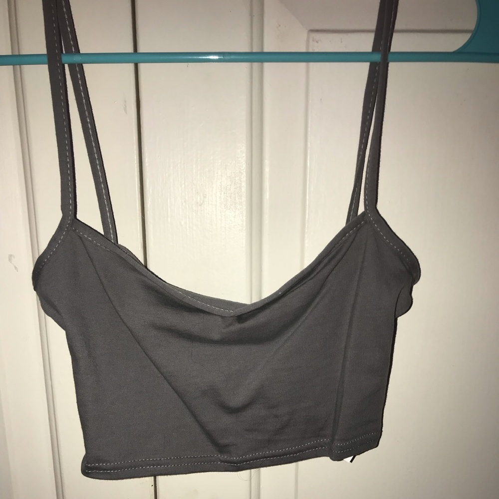 Grey Tank Top Crop Top
